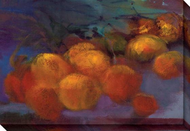 "peach Glow Canvas Wall Art - 48""hx34""w, Orange/purple"