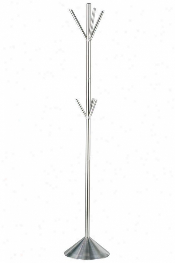 "pegs Coat Rack - 68""hx12""d, Satin Steel"