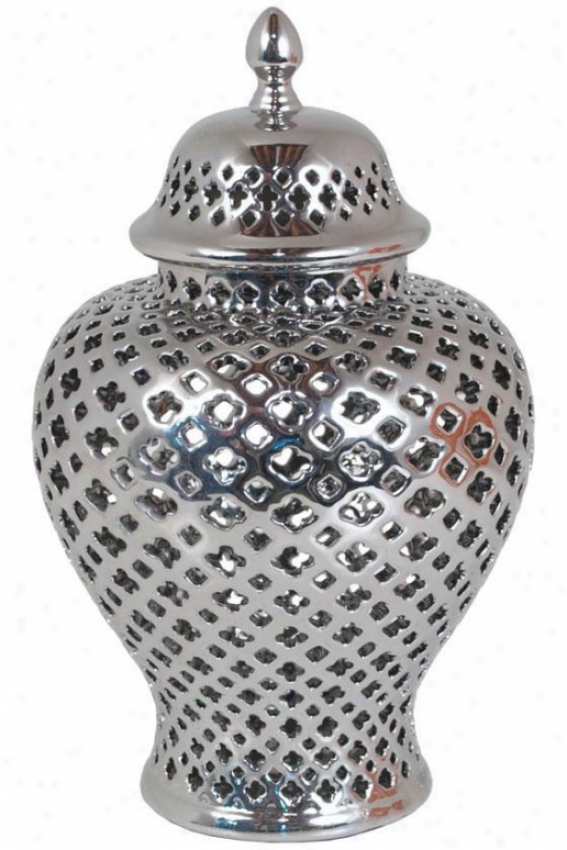 "pierced Jar - 11"", Silver"