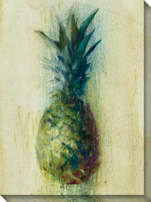 Pineapples Ii Canvas Wall Art - Ii, Ivory