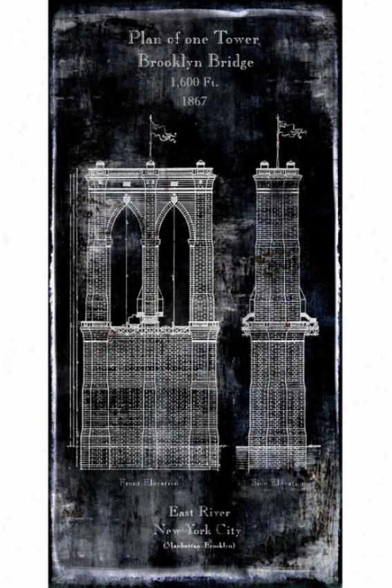 "plan Of One Tower Brooklyn Build a ~ over  Wall Art - 24""wx48""hx2""d, Black"