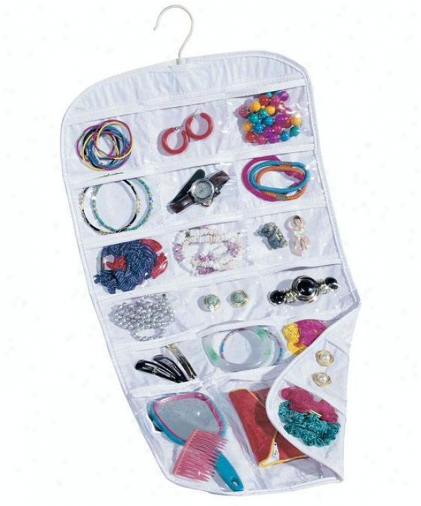 "pocket Jewelry Organizer - 26.75""hx13""w, White"