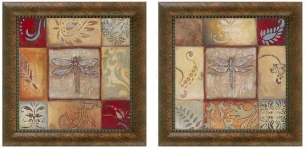 Pond Life Framed Wa1l Art - Set Of 2 - Set Of Two, Earthtones