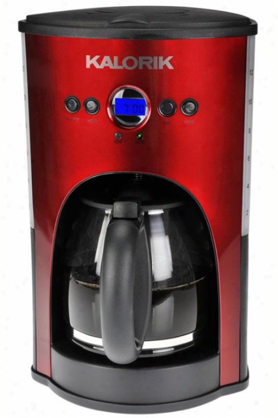 Programmable Coffee Maker - 14.5hx9.5wx9d, Red