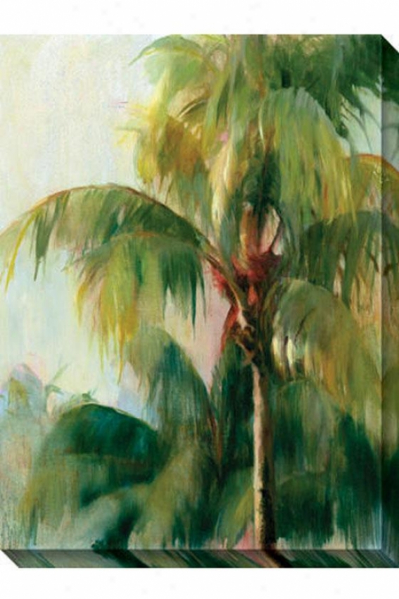 "quiet Palm Canvas Wall Art - 36""hx48""w, Green"