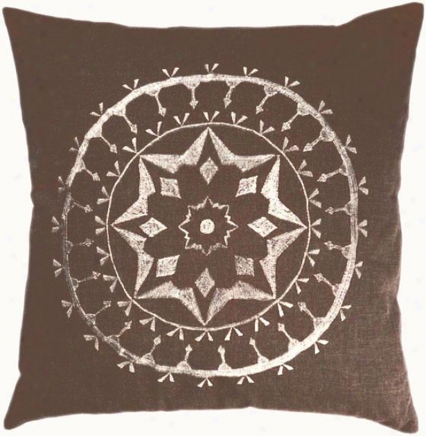 "quincy Pillow - 18""x18"", Brown"