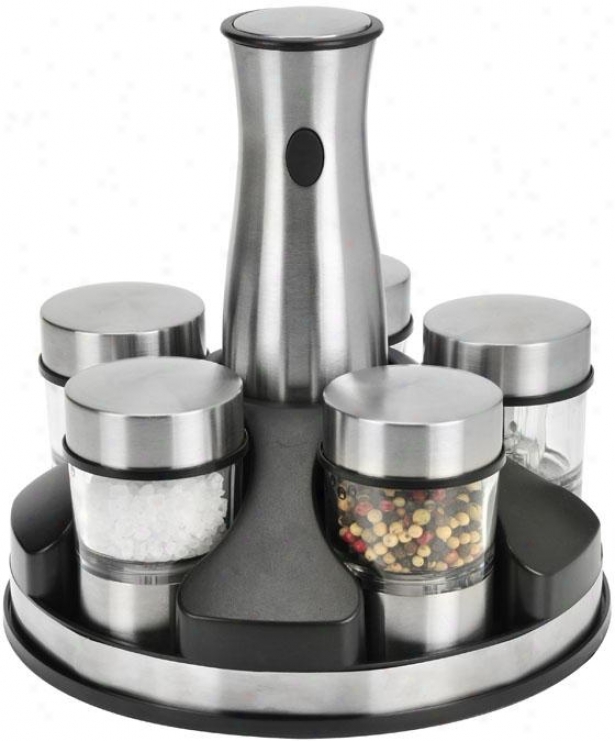 "rechargeable Spice Mix Set - 9.2""x8.5""x8.5"", Silver"