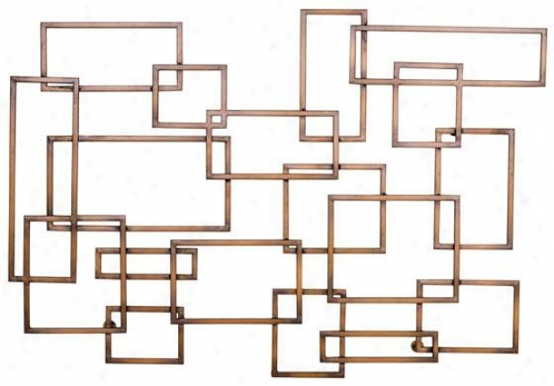 "rectangles Metal Wall Art - 27.75""hx32.75""w, Copper"