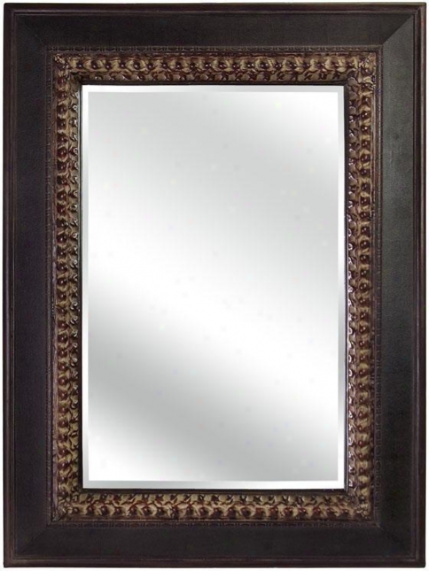 "rectangular Distressed Mirror - 49""h X 37""w, Brown"