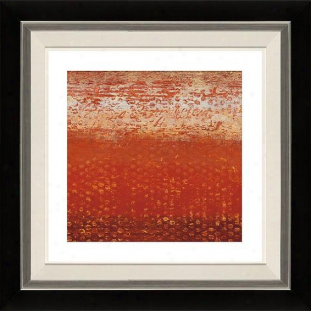 Red Strata Ii Framed Wall Art - Ii, Flt Bk/sl 32x32