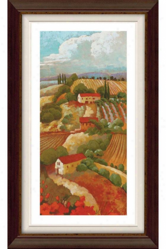 Red Tuscan Ii Framed Wall Arrt - Ii, Flt Anq Wln/gld