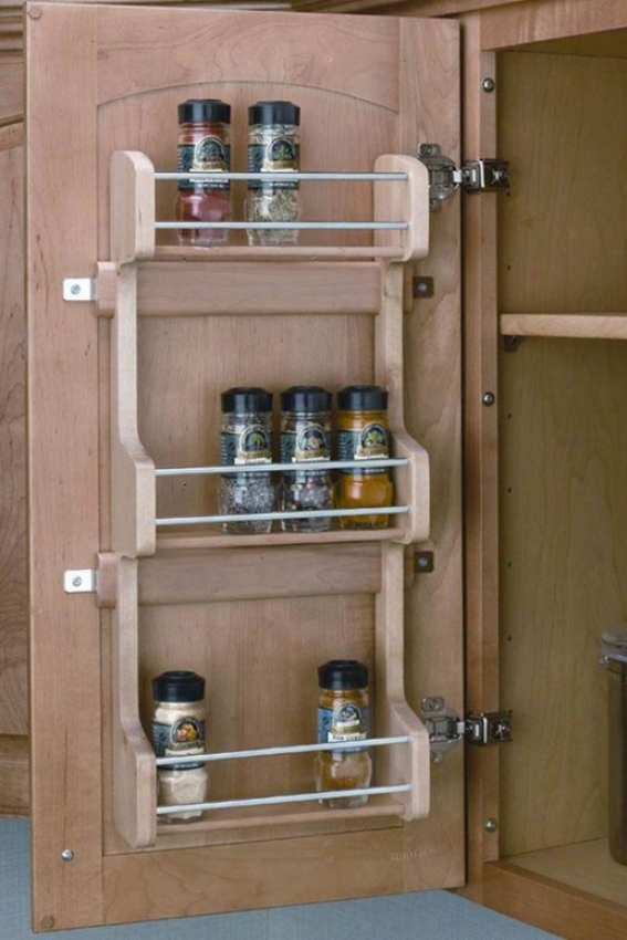 "rev-a-shelf Adjustable Door Embellish Spice Rack - 25h X 10w X 4""d, Ivory"