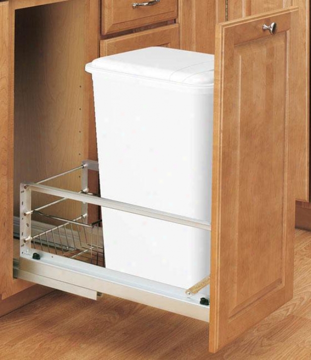 "rev-a-shelf Premiere 50-quart Waste Container - 23h X11w X12""d, Silver"