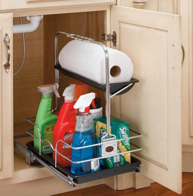 "rev-a-shelf Removable Under Sink Caddy - 19.5h X11w X16"", Silver"