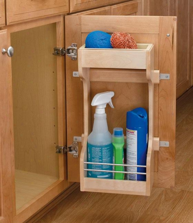 "rev-a-shelf Small Sink Base Door Storage Organizer - 19h X 10.5wx5""d, Ivory"
