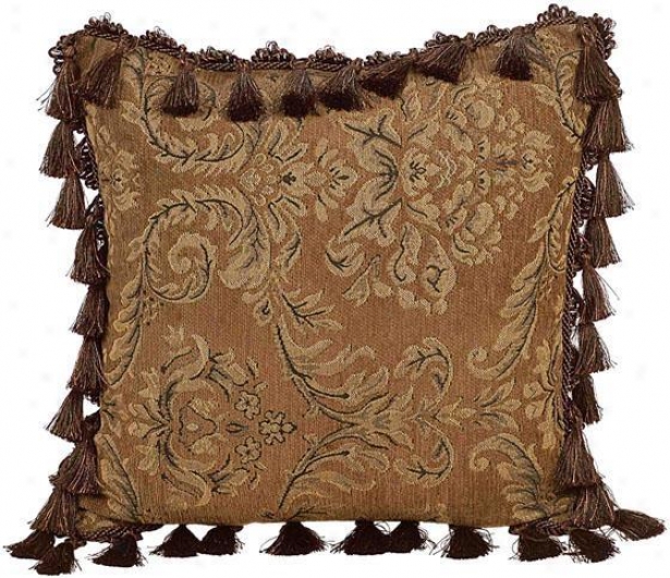 "rita Pillow - 18"" Square, Briwn"