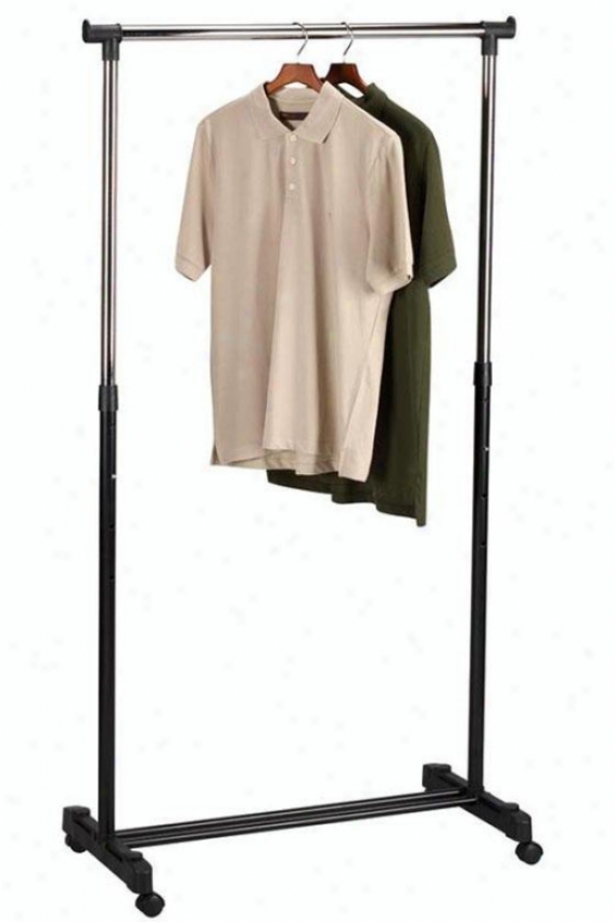 "rolling Garment Rack - 43""-72""hx34.5""w, Silver Chrome"