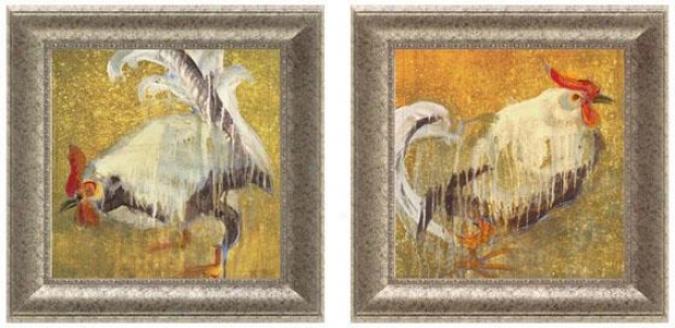 Rooxter Framed Wall Art - Set Of 2 - Set Of Two, White