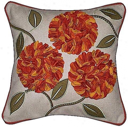 "rosette Pillow - 18""x18"", Beige"