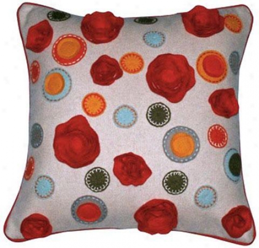 "rosey Pillow - 18""x18"", Beige"