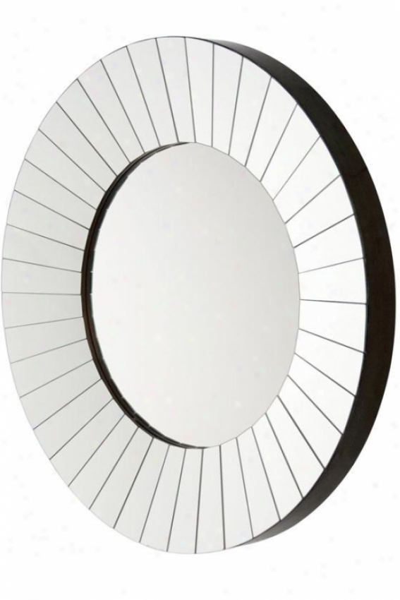 "roulette Paneled Edge Mirror - 33""roundx3""d, Silver"