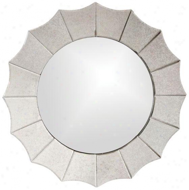 "rupal Scallloped Mirror - 32""round X 1""d, Silvery"