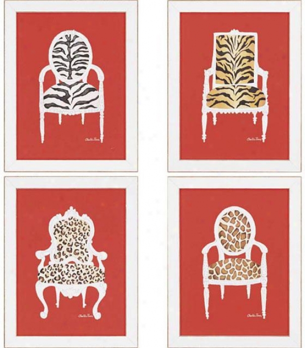 Safa5i Chairs Wall Trade - Set Of 4 - Set Of 4, Red