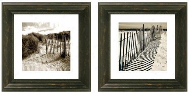 Sand Dunes Framed Wall Art - Set Of 2 - Set Of Two, Black