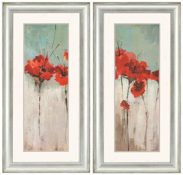 Scarlett's Garden Wall Creation of beauty - Set Of 2 - Set Of 2, Red