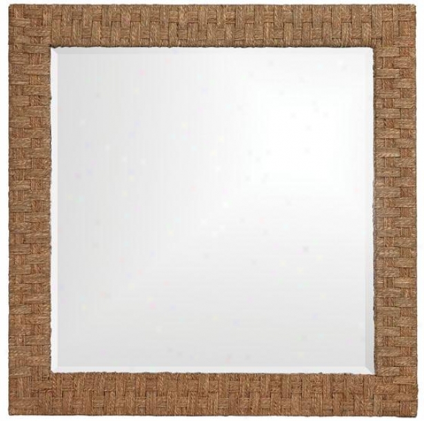 "sea Grass Sqaure Reflector - 35""squarex1""d, Brown"