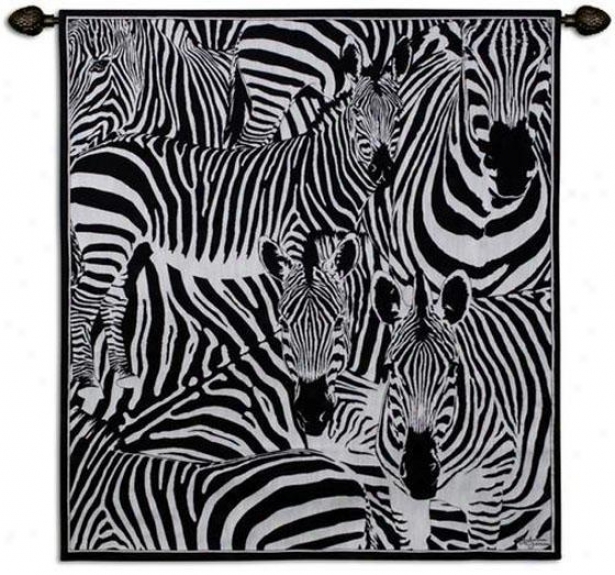 "seeing Stripes Tapestry - 47""hx53"", Black"