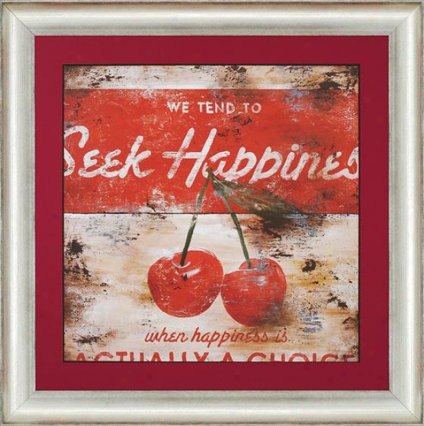 "seek Happiness Wall Art - 34""squarex2""d, Red"