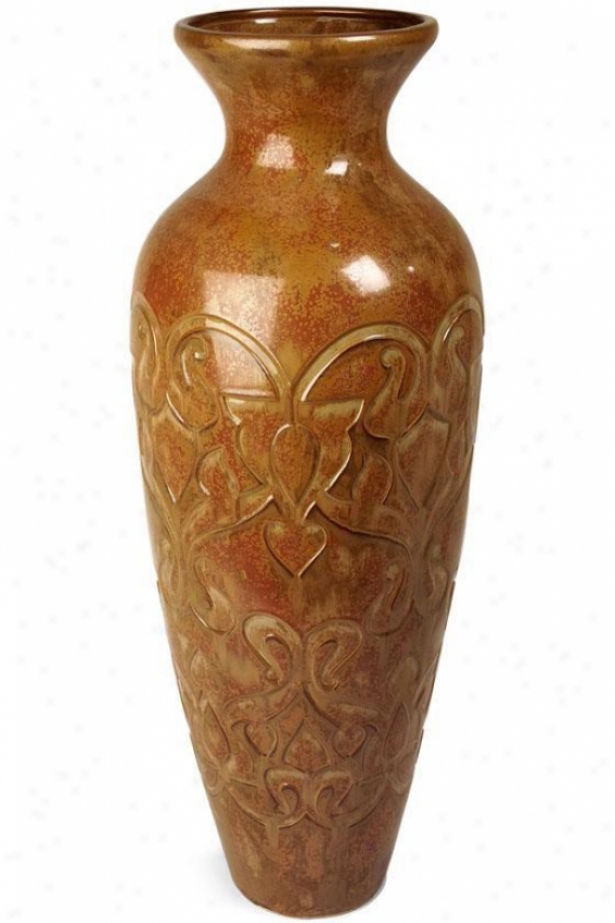 "shanghai Tall Vase - 32""h X 11""d, Brown"