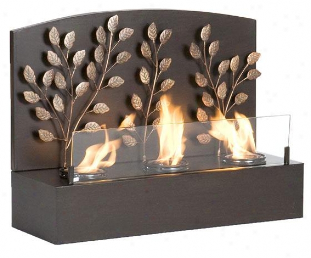 "sharon Wall Mount Fireplace - 25""wx18.5""h, Coffee Brown"