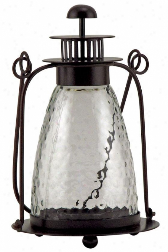 "sheffield Hammered Lantern - 10.5""hx7""round, Bronze"