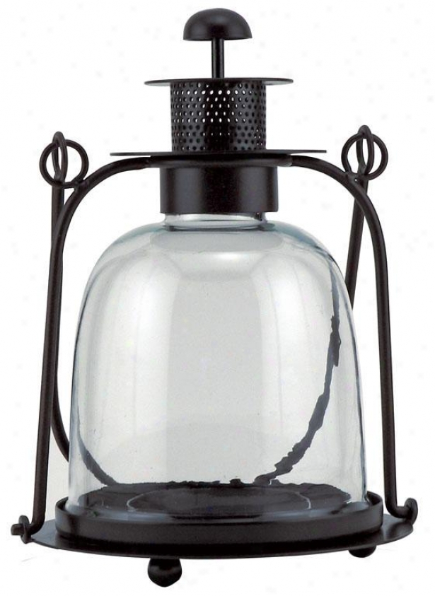 "sheffield Smooth Lantern - 10.5""hx7.5""rnd, Bronze"