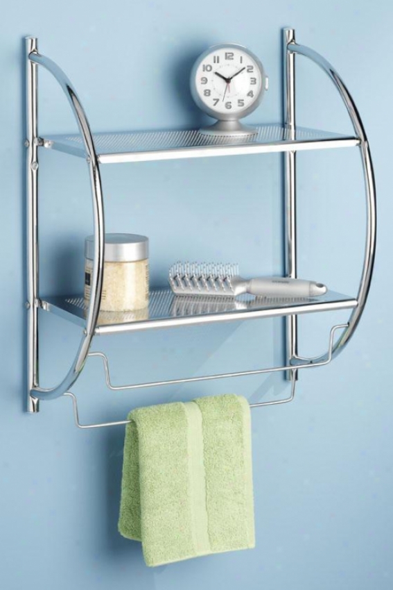 "shelves And Towel Rack - 22""hx18""wx10""d, Silver Chrome"