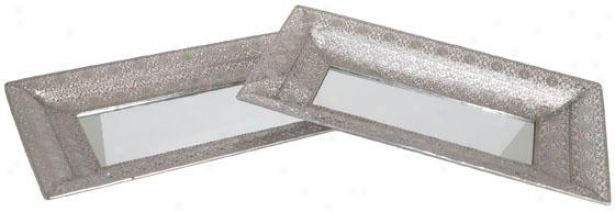 "ssienna Trays - Set Of 2 - Set/2 19wx12""d, Silver"