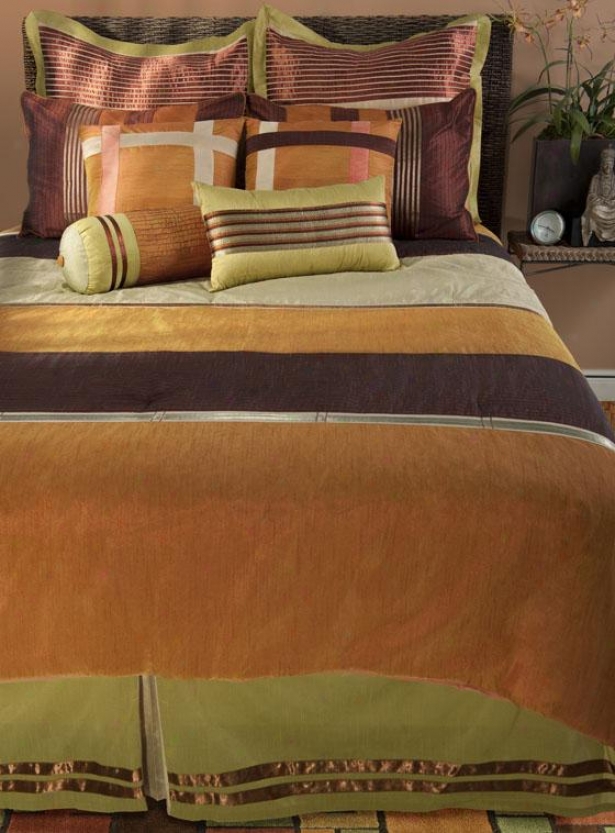 Siexta Bedding Set - King 11pc Set, Orange Multi