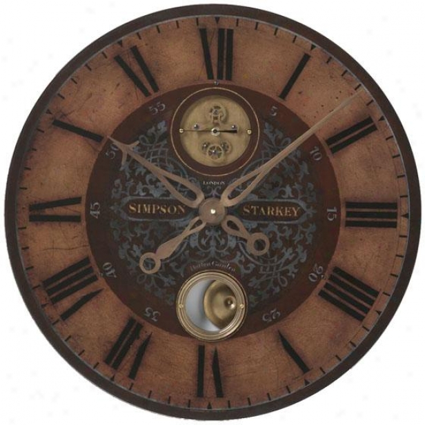 "simpson Starkey Wall Clock - 23 X 23 X 2.75"", Weathered Brass"