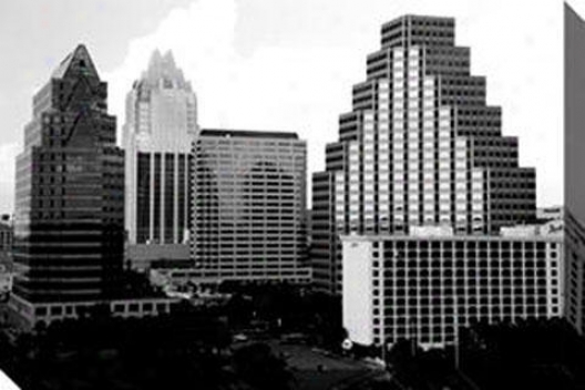 "skyline Austin Canvas aWll Art - 48""hx32""w, Black"