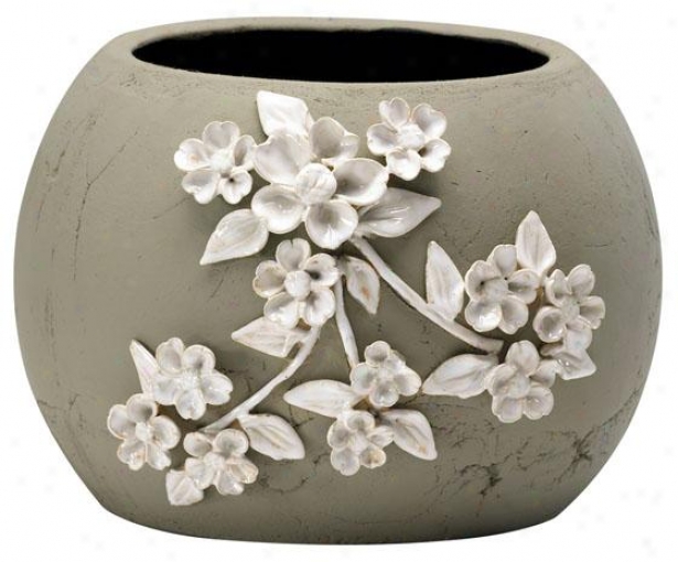 "small Lucy Planter - Medium 7""hx10""d, Gray"