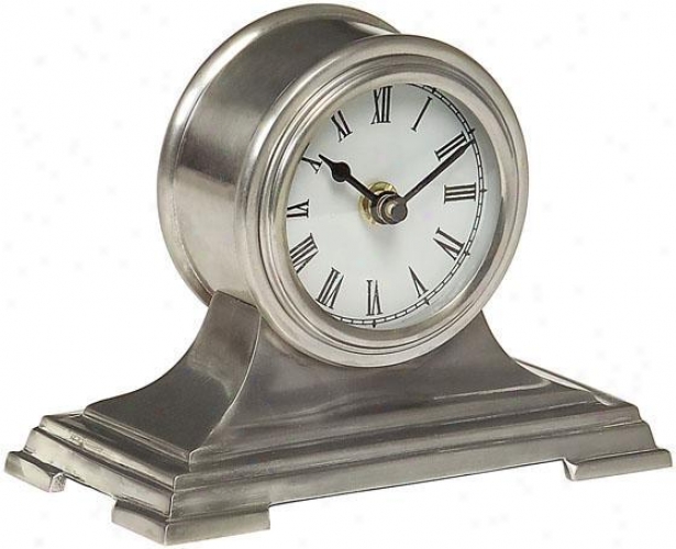 "small Silver Desk Clock - 5""hx6.5""w, Gray"