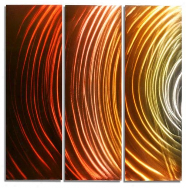 Solar Wall Sculpture - Set Of 3 - 44hx42wx1, Multi