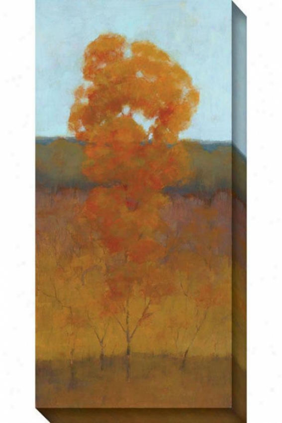 Single Tree Iii Canvas Wall Art - Iii, Orange