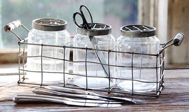 Somerset Glass Jars - Set Of Three, Gray