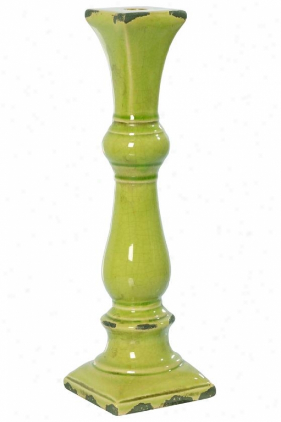"sophia Candleholder - 4""dx13""h, Green"