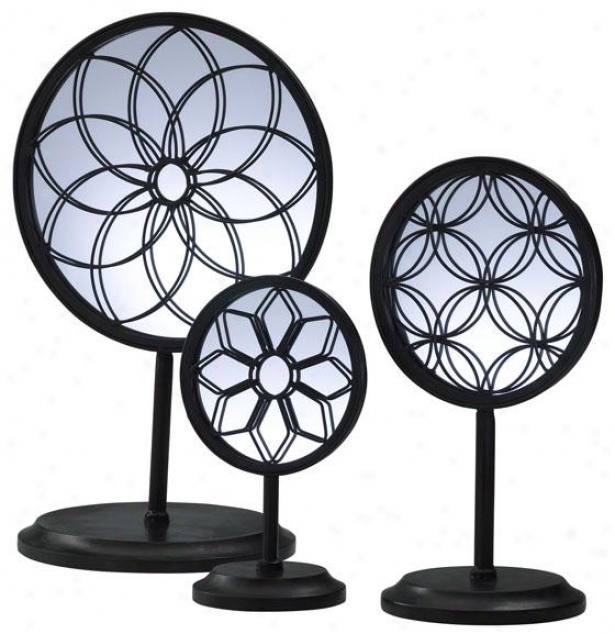 Spirograph Mirror Stands - Set Of Three, Dismal