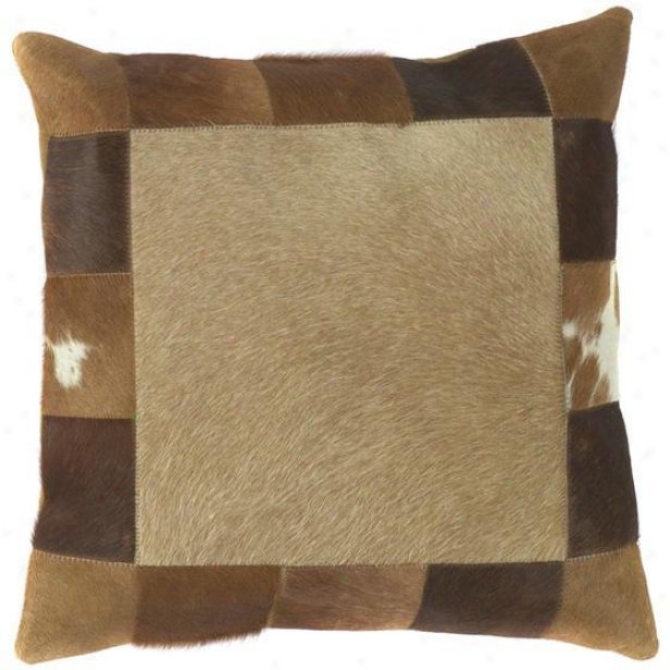 "squa5e Bordered Pillows - Set Of 2 - 18""x18"", Brown"