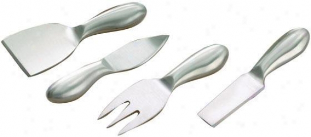 Stainless 4-piece Cheese Utensil Set - Set Of 4, Silver
